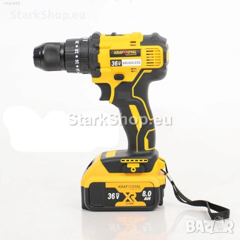 Професионални Акумулаторни безчеткови импакт и винтоверт 36V 8AH В КУФАР KRAFTROYAL, снимка 5 - Винтоверти - 41670345