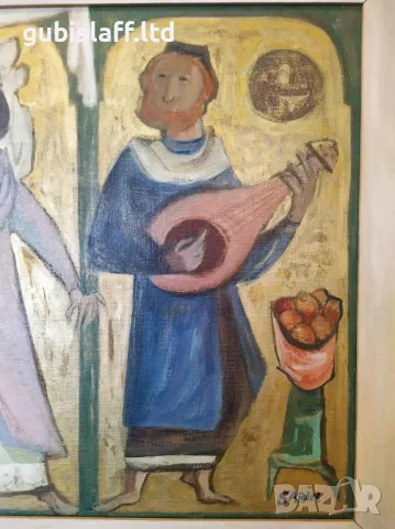 Картина, "Сватба", худ. Сами Биджерано-Сабин (1920-2007), снимка 6 - Картини - 48958724