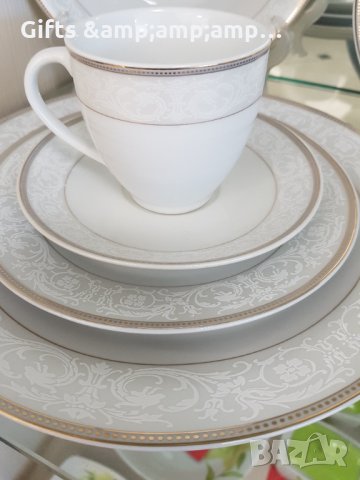 Порцеланов сервиз за храна  със златен или със сребърен кант - 19 части, снимка 5 - Сервизи - 34353220