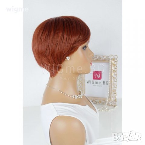 Къса рижава перука с бретон Лин, снимка 4 - Аксесоари за коса - 34355506