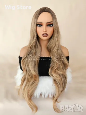 Натурално руса перука на вълни без бретон, снимка 1