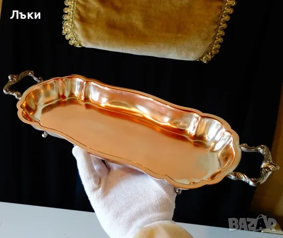 Медна фруктиера,чиста червена мед,печат. , снимка 3 - Антикварни и старинни предмети - 55706583