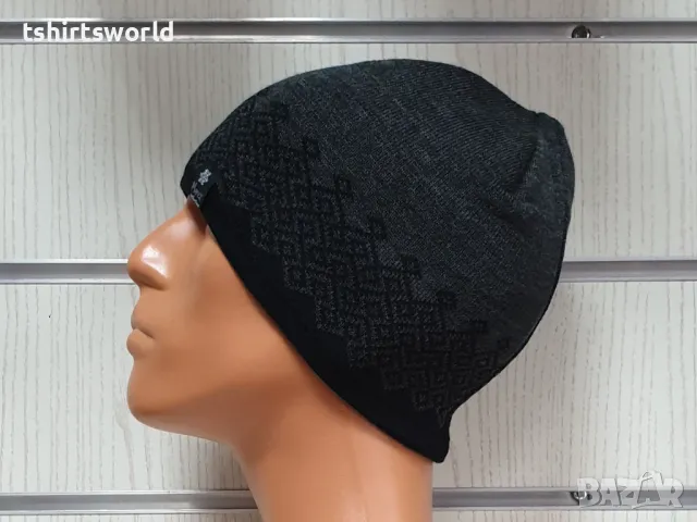 Нова зимна шапка MAREX в сив цвят с геометрична шарка, снимка 4 - Шапки - 47936363