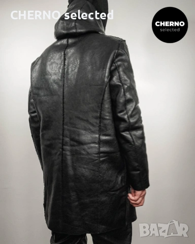 Мъжко дълго шерпа яке • палто тип дъфъл от изкуствена кожа CINQUE Faux Leather Dufflecoat - L , снимка 4 - Якета - 53670123