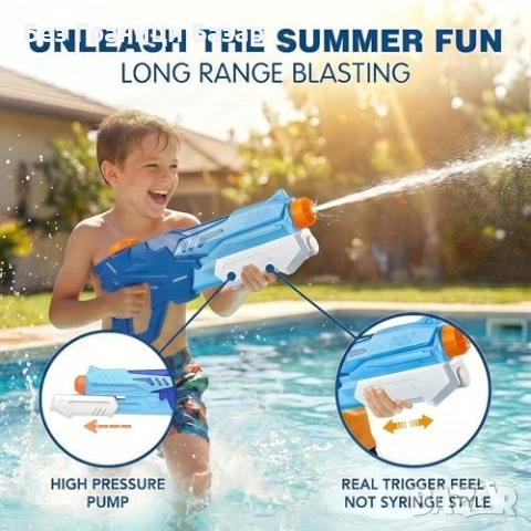 Нов Воден пистолет 600 мл супер соукър 8-10 м за деца и възрастни игра, снимка 3 - Други - 53822049
