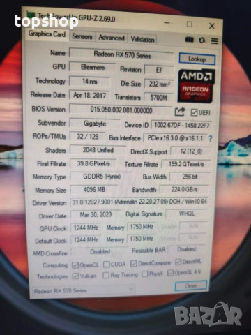 Видеокарта PowerColor Red Dragon Radeon™ RX 570 4GB GDDR5, снимка 4 - Видеокарти - 50501175