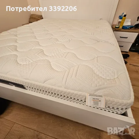 Спален комплект 160x200 – Magniflex Massaggio Deluxe + ортопедична рамка + 2 нощни шкафчета, снимка 2 - Спални и легла - 55877241
