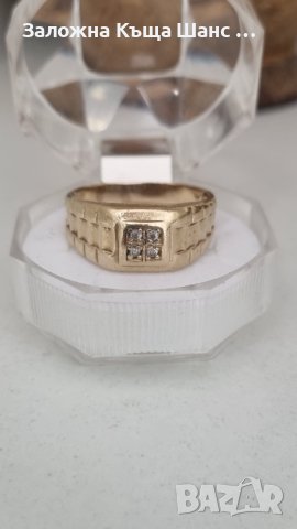Златен пръстен 14к , 585 проба , снимка 2 - Пръстени - 44217650