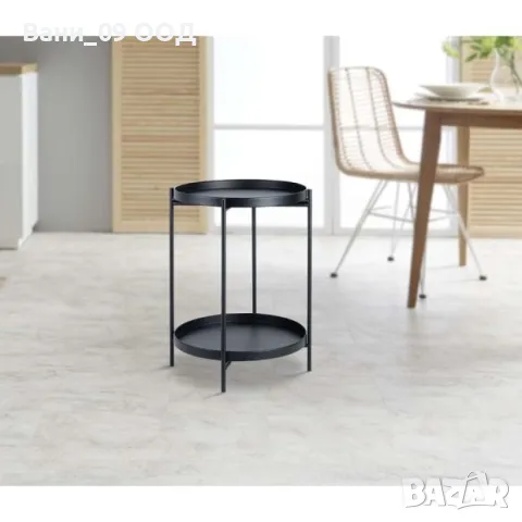 Метална помощна масичка на 2 нива, снимка 2 - Маси - 48746759