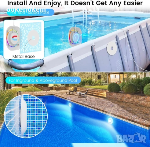 Магнитен LED прожектор за басейн LyLmLe 20W – RGB, APP управление, снимка 2 - Лед осветление - 53240000