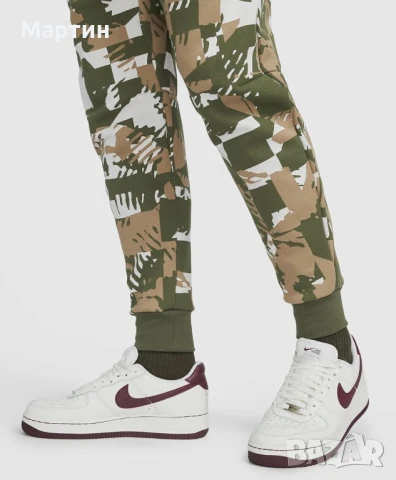 Мъжки комплект Nike Tech Fleece Camo Rough Green Bone - размер S, снимка 9 - Спортни дрехи, екипи - 50490811