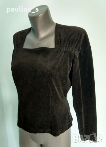 Луксозна дизайнерска блуза от кадифе top "Sandwich" fashion / голям размер 