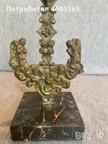 месингов настолен кръст разпятие , снимка 4 - Антикварни и старинни предмети - 53758102