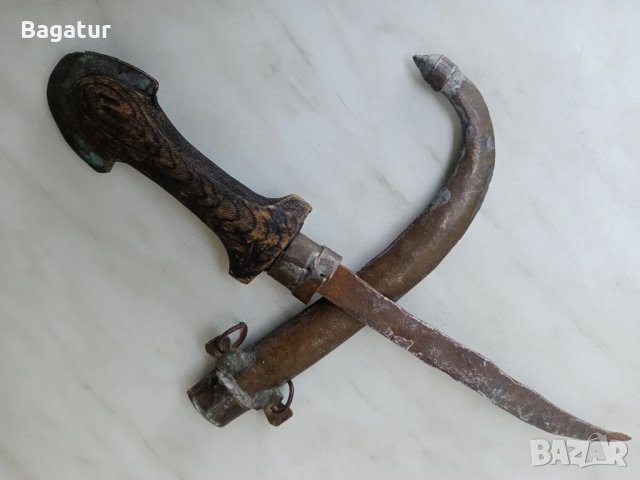 Османски кован нож,кумая,с кания, снимка 2 - Антикварни и старинни предмети - 51008091