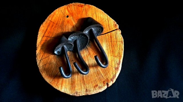 Закачалка ковано желязо орнамент-гъби, снимка 6 - Други ценни предмети - 35696682