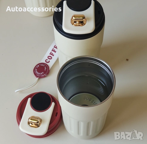 ✔Луксозна термо чаша с LED индикатор за температура, 400 мл , снимка 3 - Чаши - 53816256