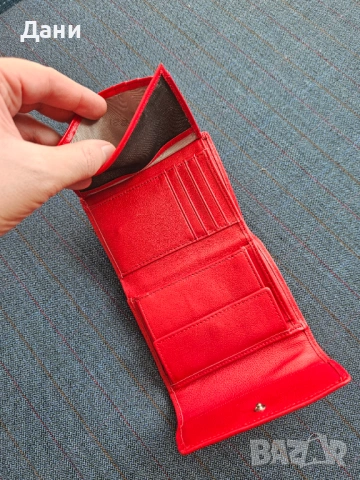 Чисто НОВО дамско портмоне Rossi от естествена кожа, ярко червено, снимка 10 - Портфейли, портмонета - 53700050