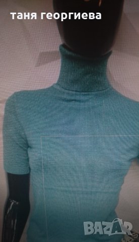 дамско поло къс ръкав с ламе, снимка 3 - Блузи с дълъг ръкав и пуловери - 34839722