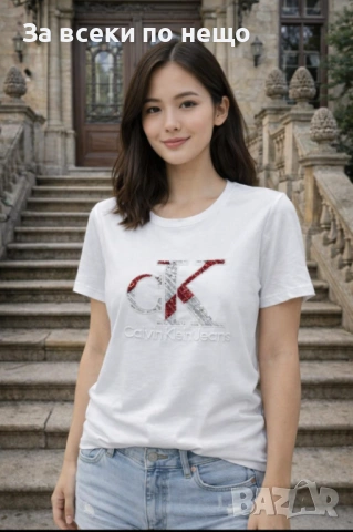 Calvin Klein Дамска Тениска👚Дамска Блуза С Къс Ръкав - Различни Цветове Код Bal Style21