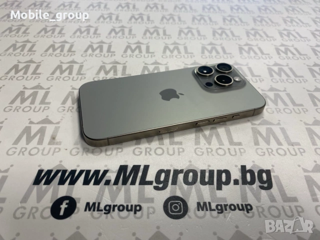 #MLgroup предлага iPhone 15 Pro 128GB Natural 82%, втора употреба, снимка 3 - Apple iPhone - 53155095