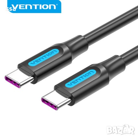 Vention USB Кабел 5A Fast Charge, Type-C / Type-C - 0.5M - USB 2.0 - COTBD - 24 месеца гаранция, снимка 2 - USB кабели - 41292103