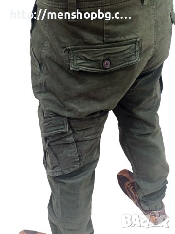 Мъжки карго панталон - каки, снимка 3 - Панталони - 42013340