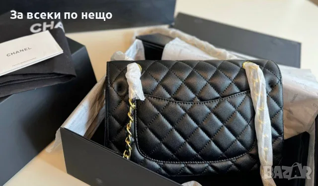 Chanel Дамска Черна Кожена Чанта Код DST78, снимка 2 - Чанти - 56105683