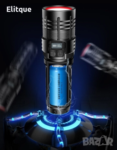 Малко фенерче с XHP70 силна светлина и интелигентен OLED дисплей  FL69, снимка 6 - Други - 52805823