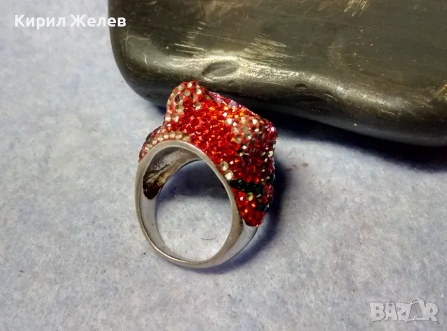 ФИГУРАЛЕН СКЪПОЦЕНЕН СРЕБЪРЕН ПРЪСТЕН РОДИРАНО СРЕБРО 925 СЛАДКА МУЦУНКА ЛЕОПАРД 33672, снимка 10 - Пръстени - 49427685