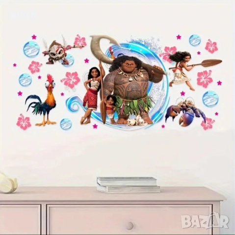 Ваяна Моана Moana самозалепващ стикер лепенка постер за стена мебел детска стая Детски, снимка 3 - Други - 52880245