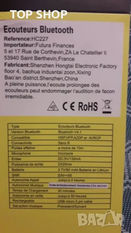 Безжични спортни слушалки Bluetooth Sport Headphone/Hendsfree, снимка 4 - Спортна екипировка - 48512001