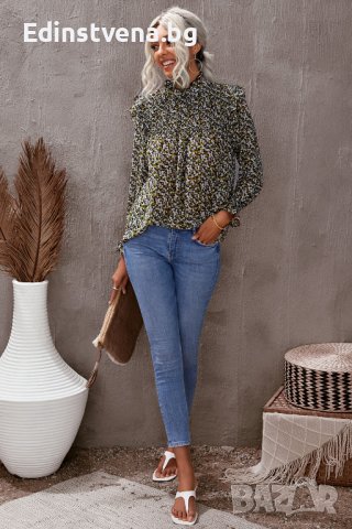 Елегантен дамски топ с флорален принт, снимка 11 - Блузи с дълъг ръкав и пуловери - 40084939