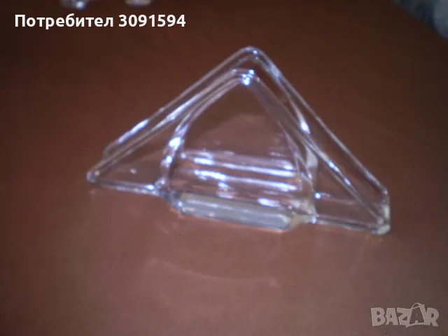 19ти век САЛФЕТНИК КРИСТАЛНО ПРОЗРАЧНО СТЪКЛО