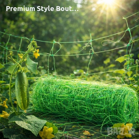 Здрава опорна градинска мрежа за фасул, домати и краставици – 1.5х10м, устойчива на UV и опън