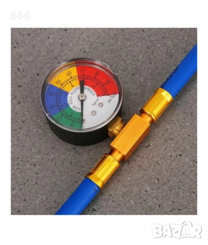 Комплект маркучи за зареждане R134A с манометър, снимка 4 - Аксесоари и консумативи - 52949573