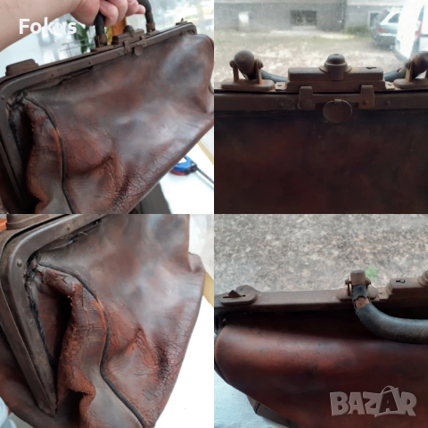 СТАРА КОЖЕНА ДОКТОРСКА ЧАНТА, снимка 6 - Антикварни и старинни предмети - 53503703
