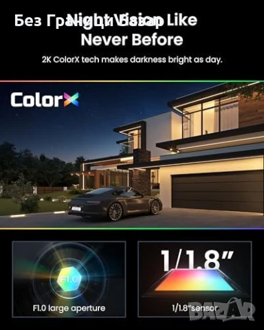 Нова 2K Безжична Камера Reolink с ColorX Нощно Виждане + Соларен Панел, снимка 3 - Други - 50636679