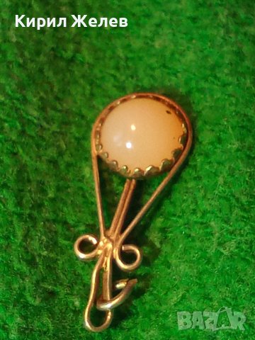 СТАР СРЕБЪРЕН ПЕНДАНТ ВИСОКА ПРОБА СРЕБРО РЪЧНА АЖУРНА РАБОТА с ШЛИФОВАН ПОЛУСКЪПОЦЕНЕН КАМЪК 38606, снимка 2 - Антикварни и старинни предмети - 41638437