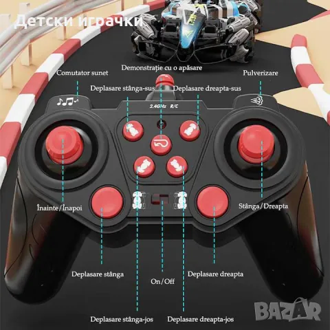 RC Drift 2 Stunt Car, 4x4, дистанционно сензор, с пушек, снимка 12 - Коли, камиони, мотори, писти - 49757281