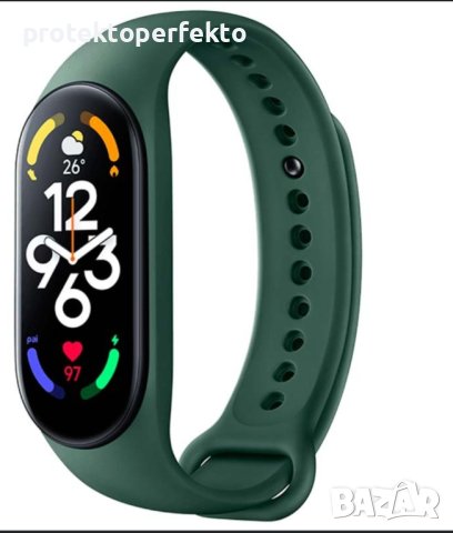 Цветна каишка за XIAOMI  Mi Band 5, Mi Band 6, 7 зелен цвят, снимка 1 - Каишки за часовници - 32292046