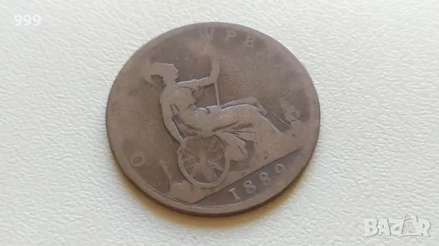 1 пени 1889 Великобритания, снимка 1