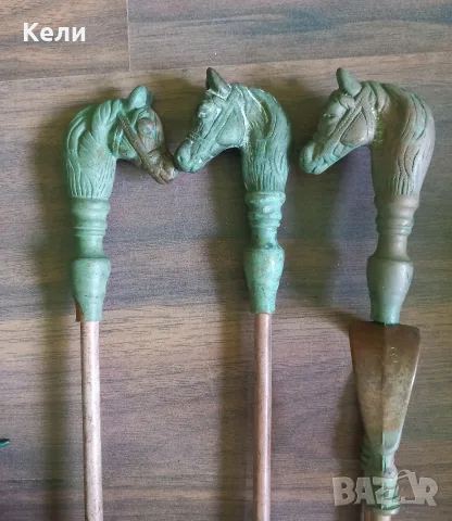 Комплект за камина с бронзови дръжки, снимка 2 - Камини - 56274620