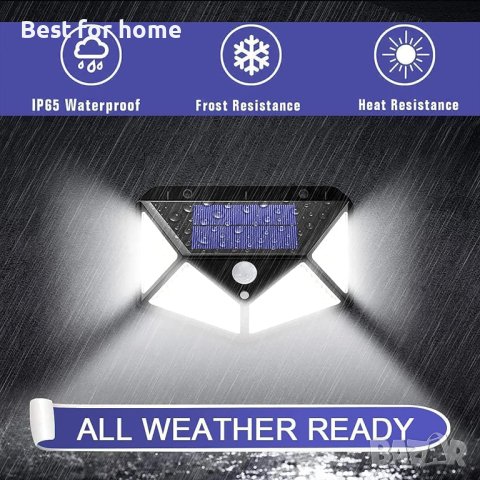 IOTSES Соларни охранителни светлини за открито, надстроени 100 LED 270° сензор за движение, снимка 6 - Соларни лампи - 42258552