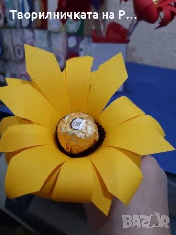 Бонбони Ferrero Rocher в цвете. , снимка 5 - Ръчно изработени сувенири - 48632442