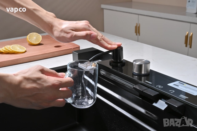 Черна мултифункционална кухненска мивка с двоен водопад , снимка 11 - Мивки - 52127972