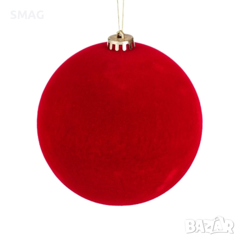 Коледна топка кадифена червена Ø15 см_1242994