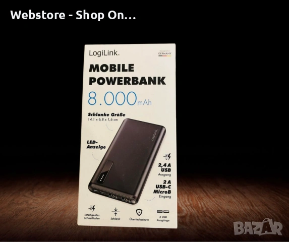 Преносима батерия, Mobile Powerbank, LogiLink, снимка 3 - Външни батерии - 53600673
