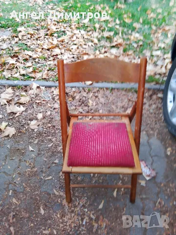 Страхотен дървен сгъваем стол , снимка 1