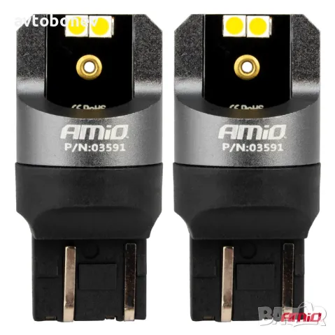 LED крушки AMIO PRO CANBUS T20-с две светлини(W21/5W-W3X16Q) к-т /2бр./, снимка 3 - Аксесоари и консумативи - 50302410