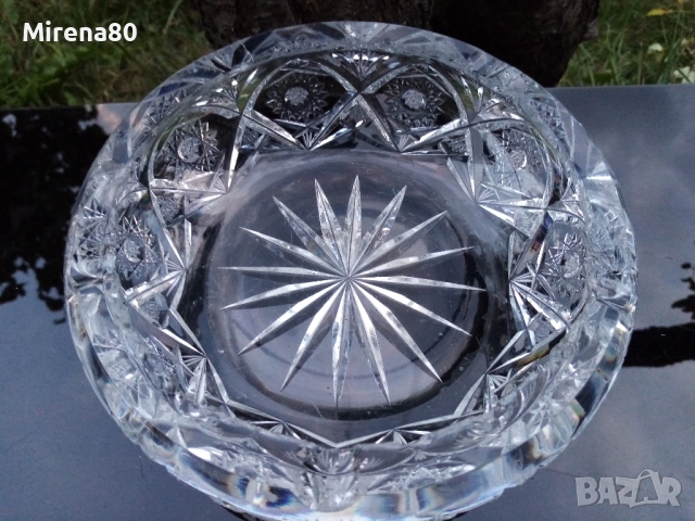 * BOHEMIA * - голям кристален пепелник !, снимка 2 - Антикварни и старинни предмети - 52155726